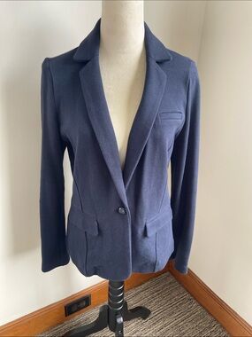 Banana Republic Navy Single-Button Tailored Blazer